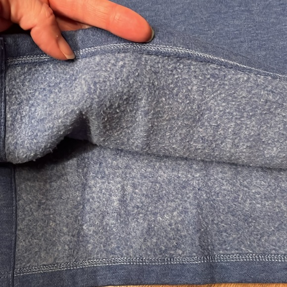 Like new Talbots fleece lined rolled neck blue sweater with gold buttons - Picture 8 of 16